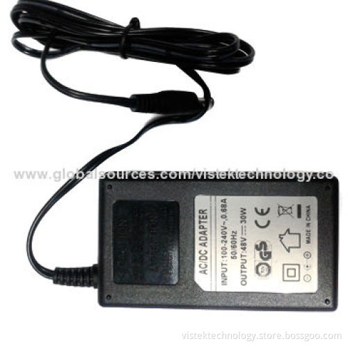 Vistek 48V/30W Desktop AC/DC Adapter, VST-033 with High-voltage/Low-current, Used for Phone Systems